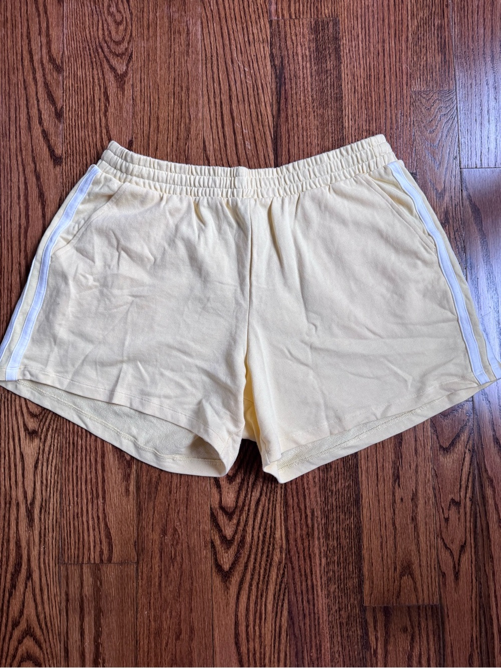 SoComfy Terry High Waisted Shorts with White Side Stripes - 5in Inseam